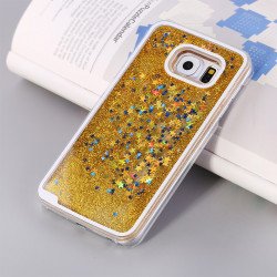 Samsung Galaxy S6 Edge Glitter Shake Shake Star Dust Case (TPU  Gold)